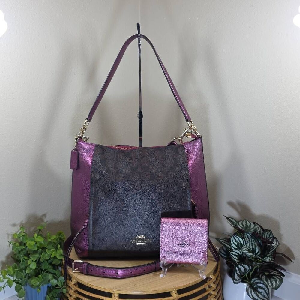 Coach Marlon Hobo in Signature Canvas and Wallet - Picture 1 of 16